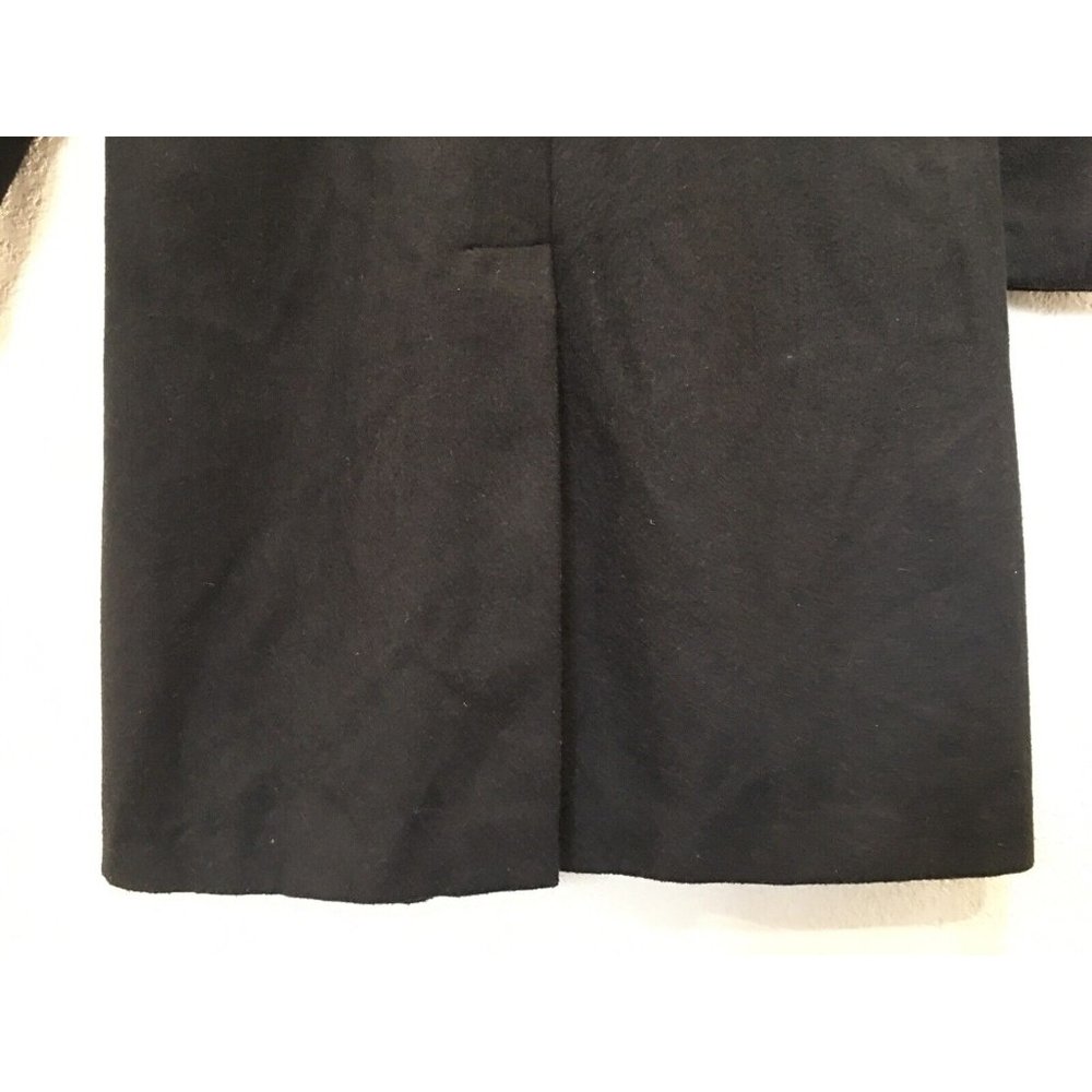 Voice  Long Wool Coat Faux Fur Collar Button Up Fully Lined - Picture 7 of 16